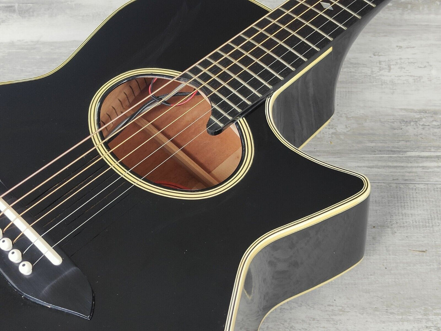 1985 Tokai Japan TEA-60D Electric Acoustic Guitar (Black)