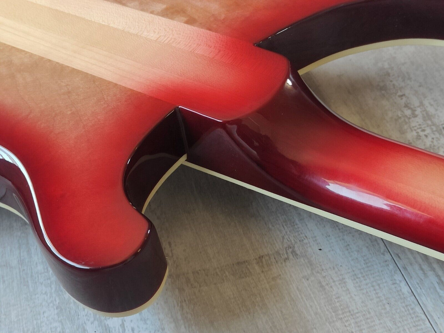 Rockinbetter Left Handed LH 4-String Bass Guitar (Fireglo)