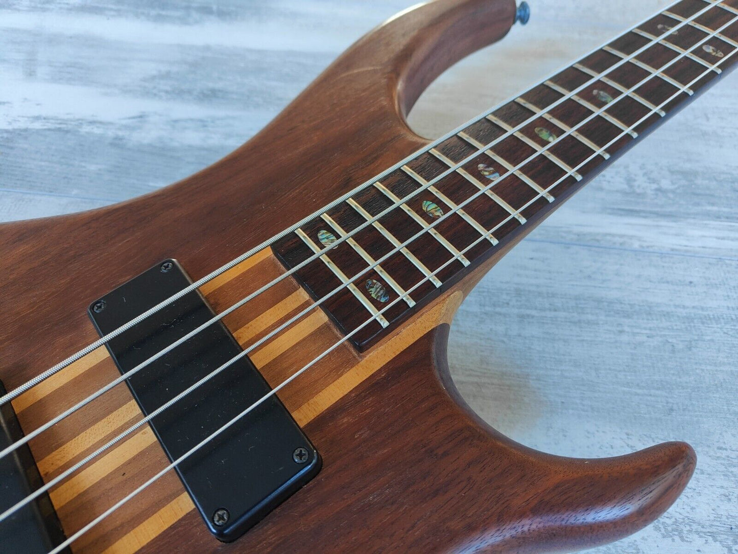 1990's Aria Pro II Neckthrough Bass (Stained Brown/Natural)
