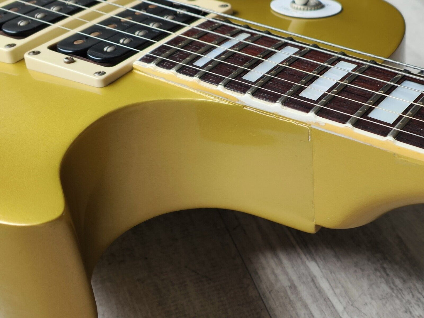 1978 Aria Pro II Japan LP-600R "Black Beauty" Les Paul Custom (Refinished Gold)