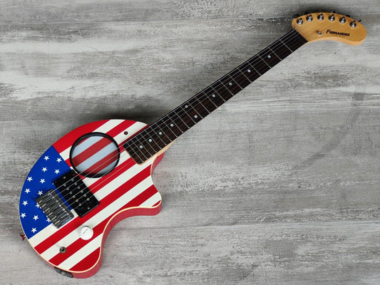 A Patriotic Fernandes ZO-3 Nomad Travel Guitar w/Onboard Speaker (USA)