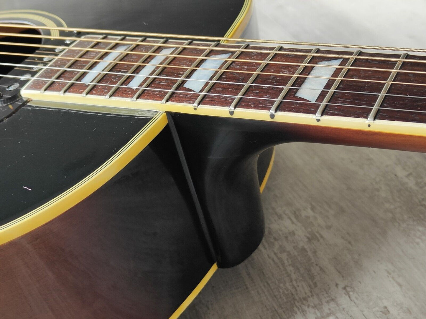 1981 Greco Japan W-404BSE Acoustic Guitar w/P90 Pickup (Brown Sunburst)