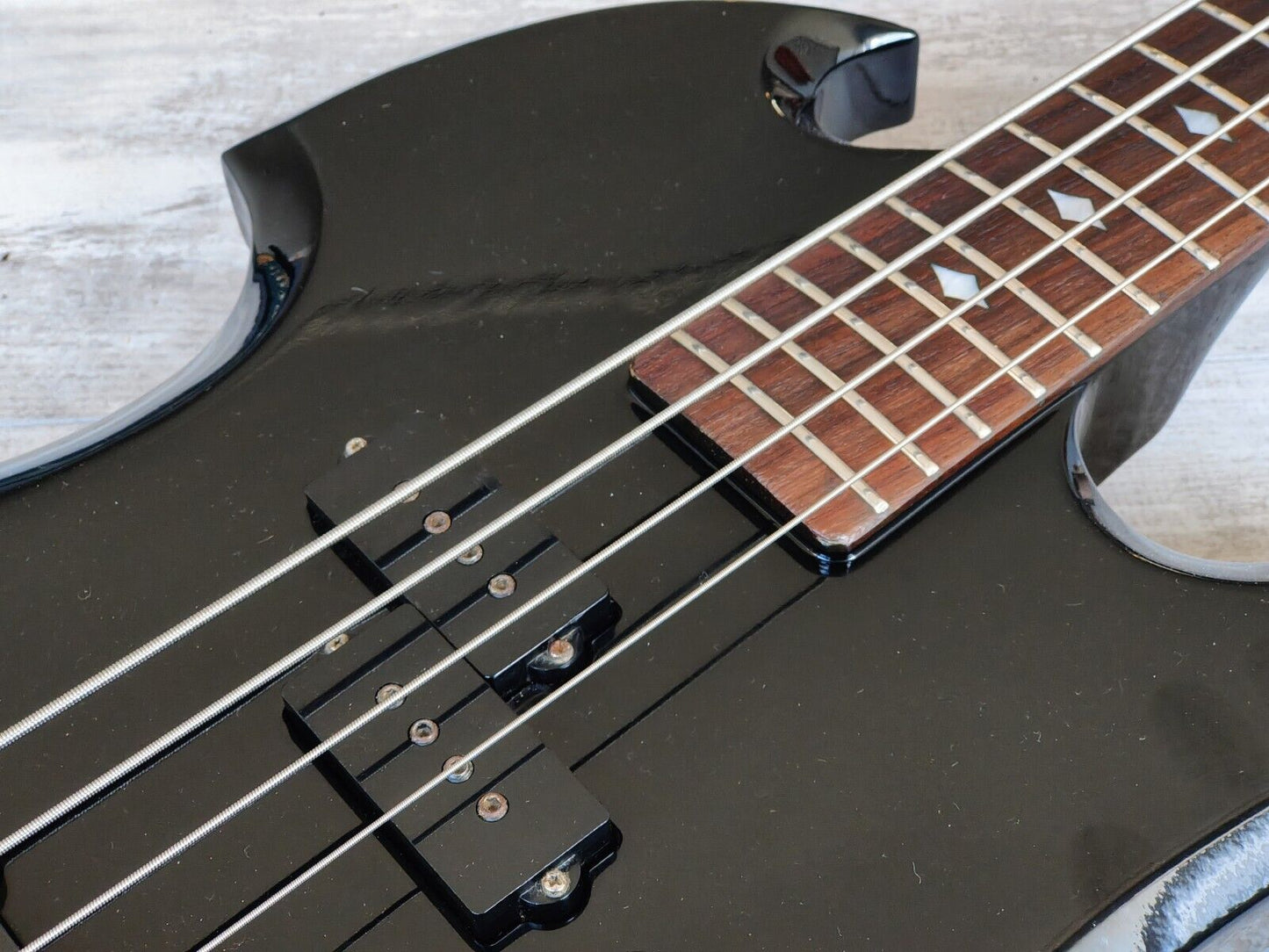 1980's BC Rich Japan NJ Series Neckthrough Mockingbird Bass (Black)