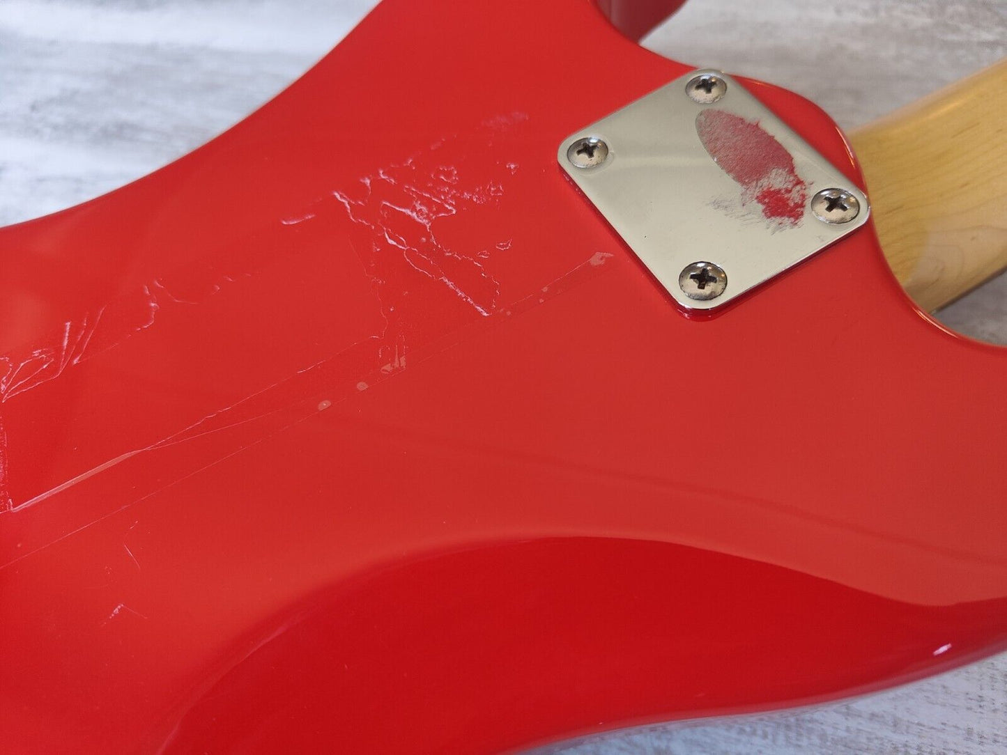 Marine Rider Japan Mini Mosrite Travel Guitar (Capri Orange)