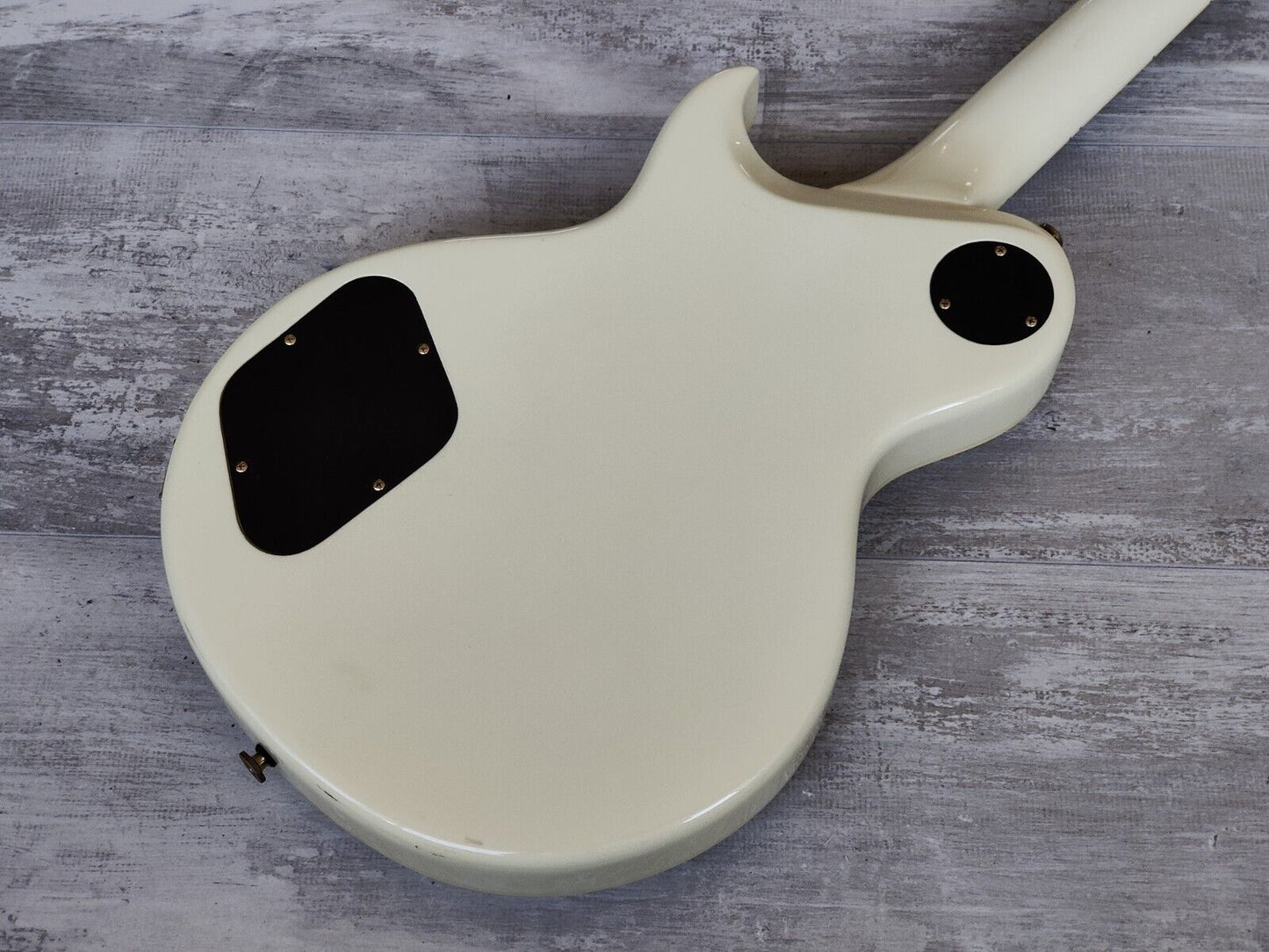 1980's Aria Pro II Japan PE-Deluxe KV Single Cutaway w/Kahler (Ivory)