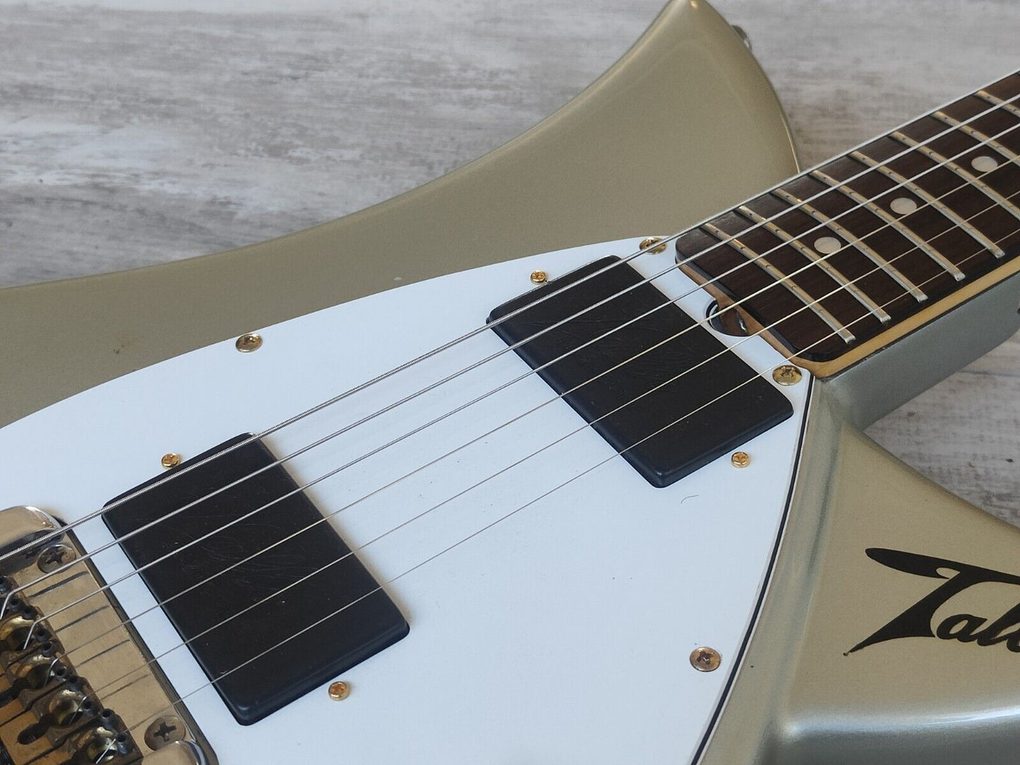 1983 Tokai Japan Talbo A-100D Blazing Fire Cast Aluminium Electric Guitar (Gold)