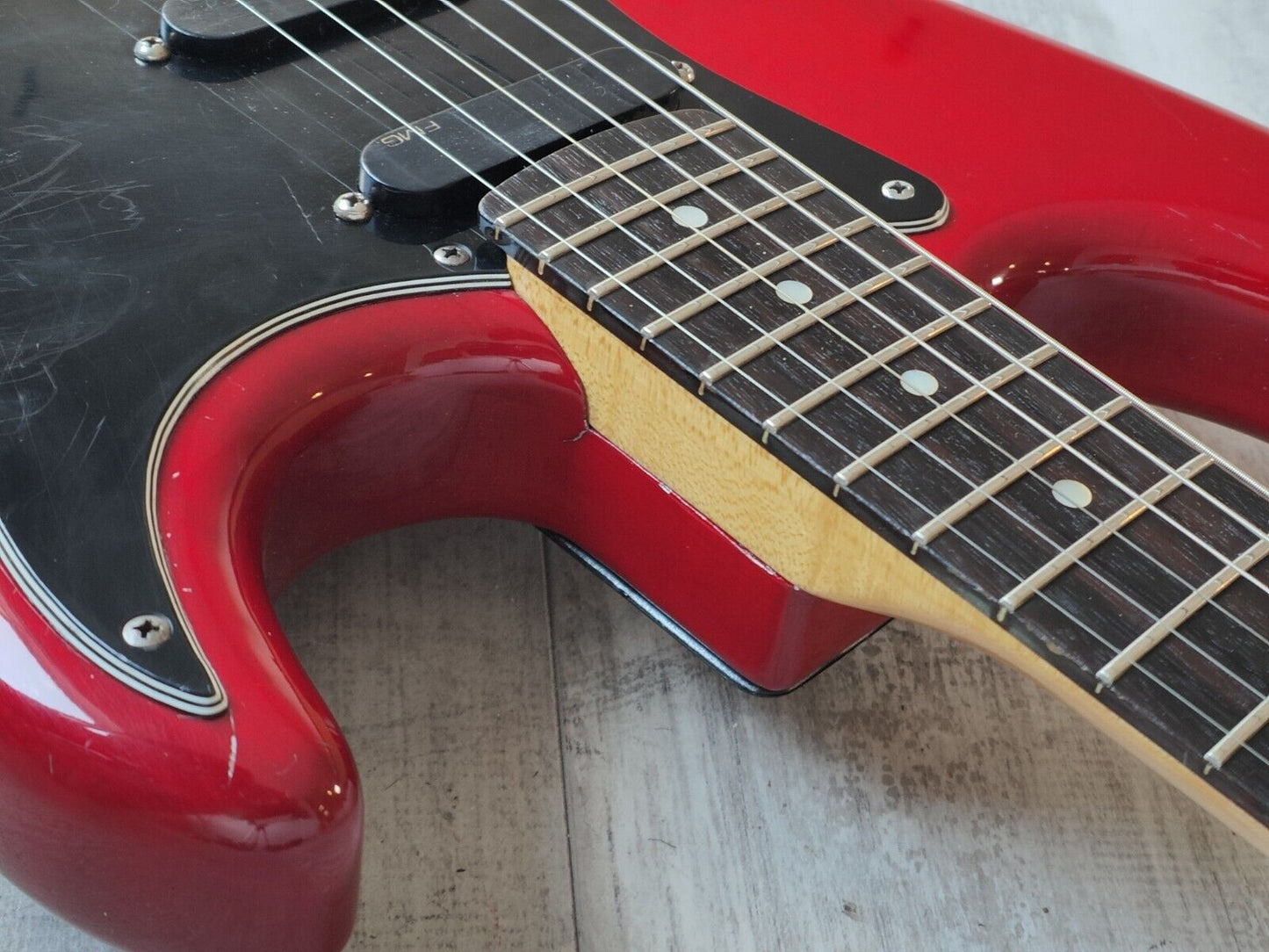 1990 Valley Arts Guitar M Series Deluxe Stratocaster w/EMG's (Transparent Red)