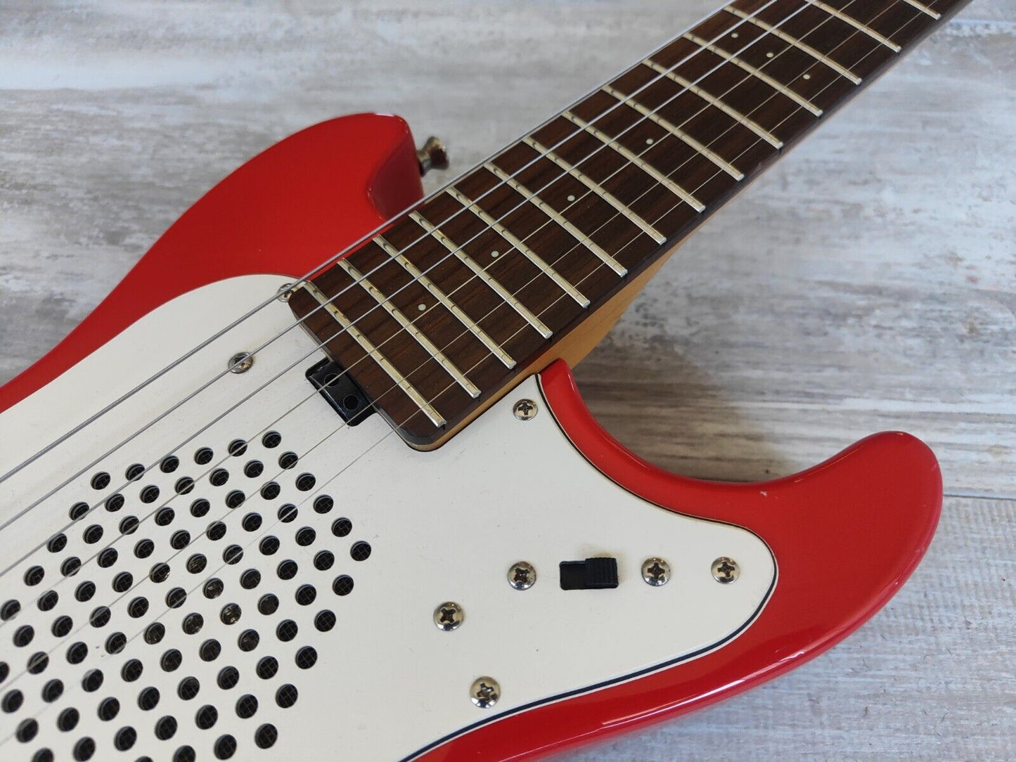 Marine Rider Japan Mini Mosrite Travel Guitar (Capri Orange)