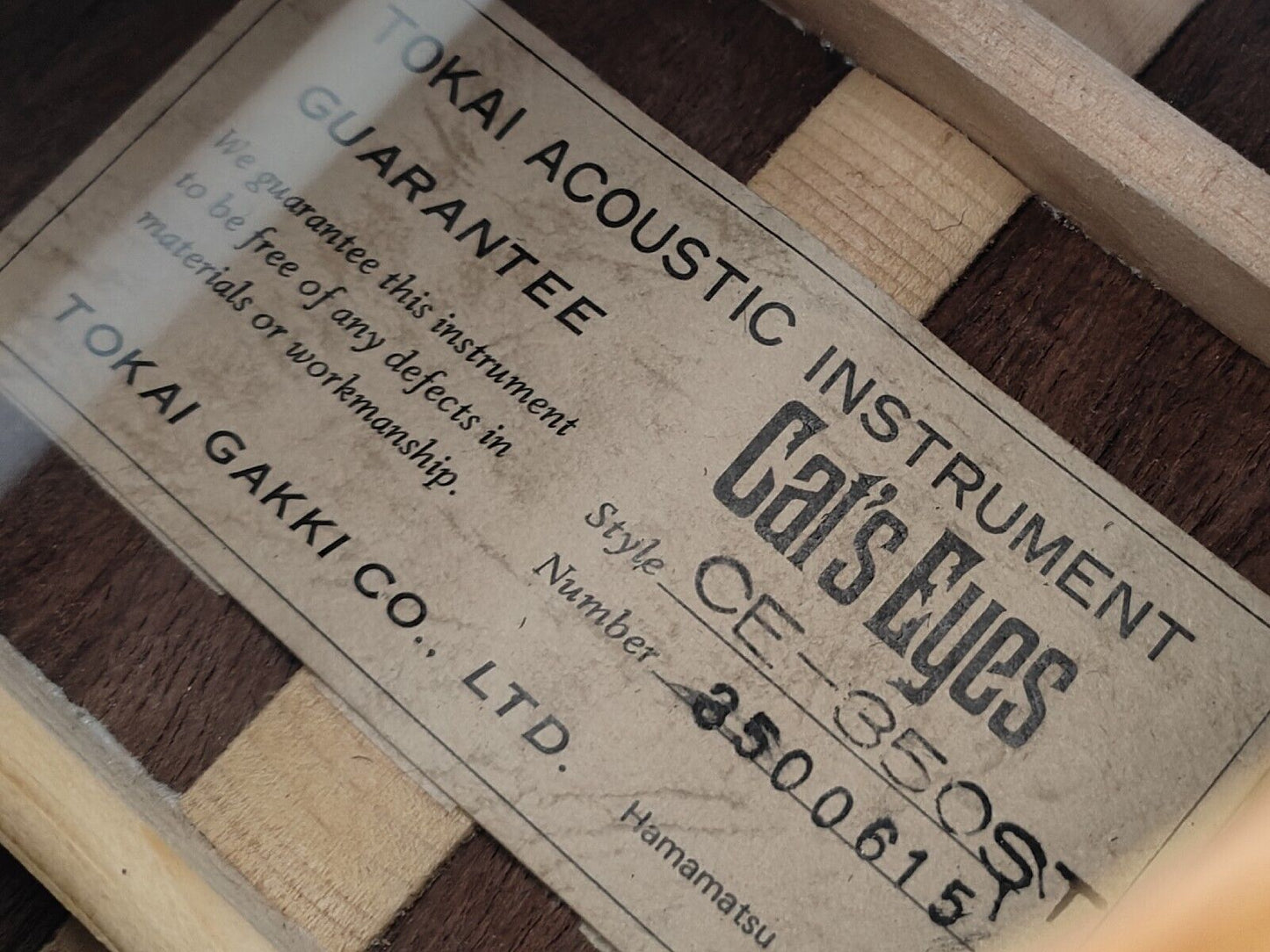 1980's Tokai Cat's Eyes CE-350 Japanese Vintage Acoustic Guitar (Sunburst)