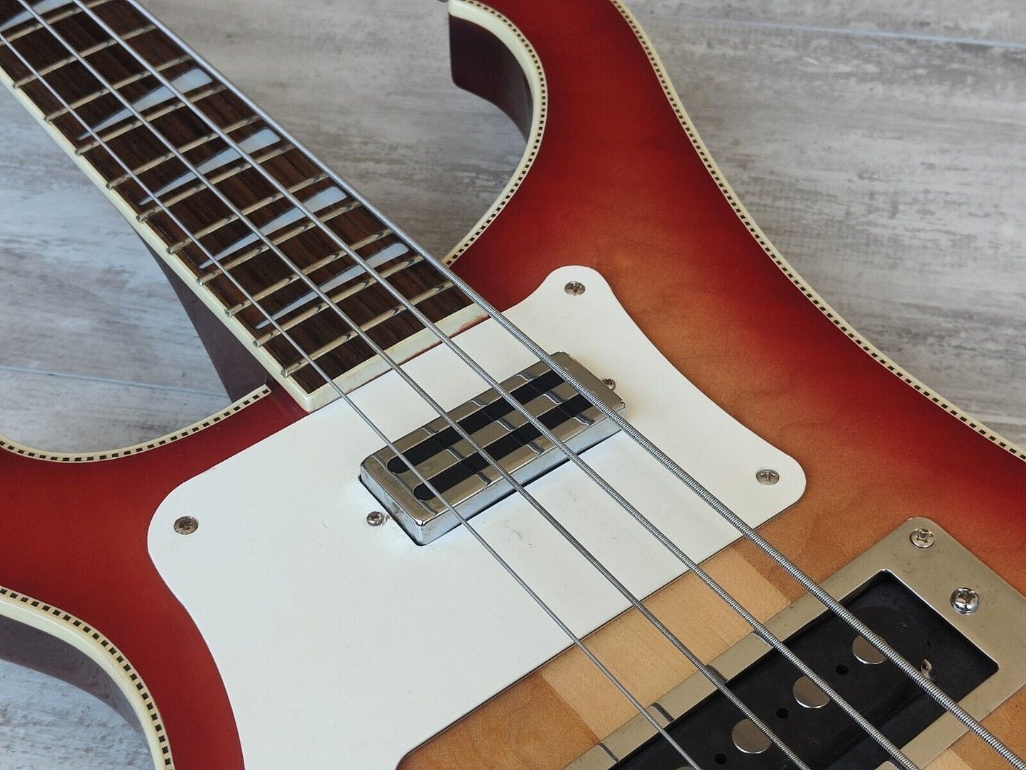 Rockinbetter Left Handed LH 4-String Bass Guitar (Fireglo)