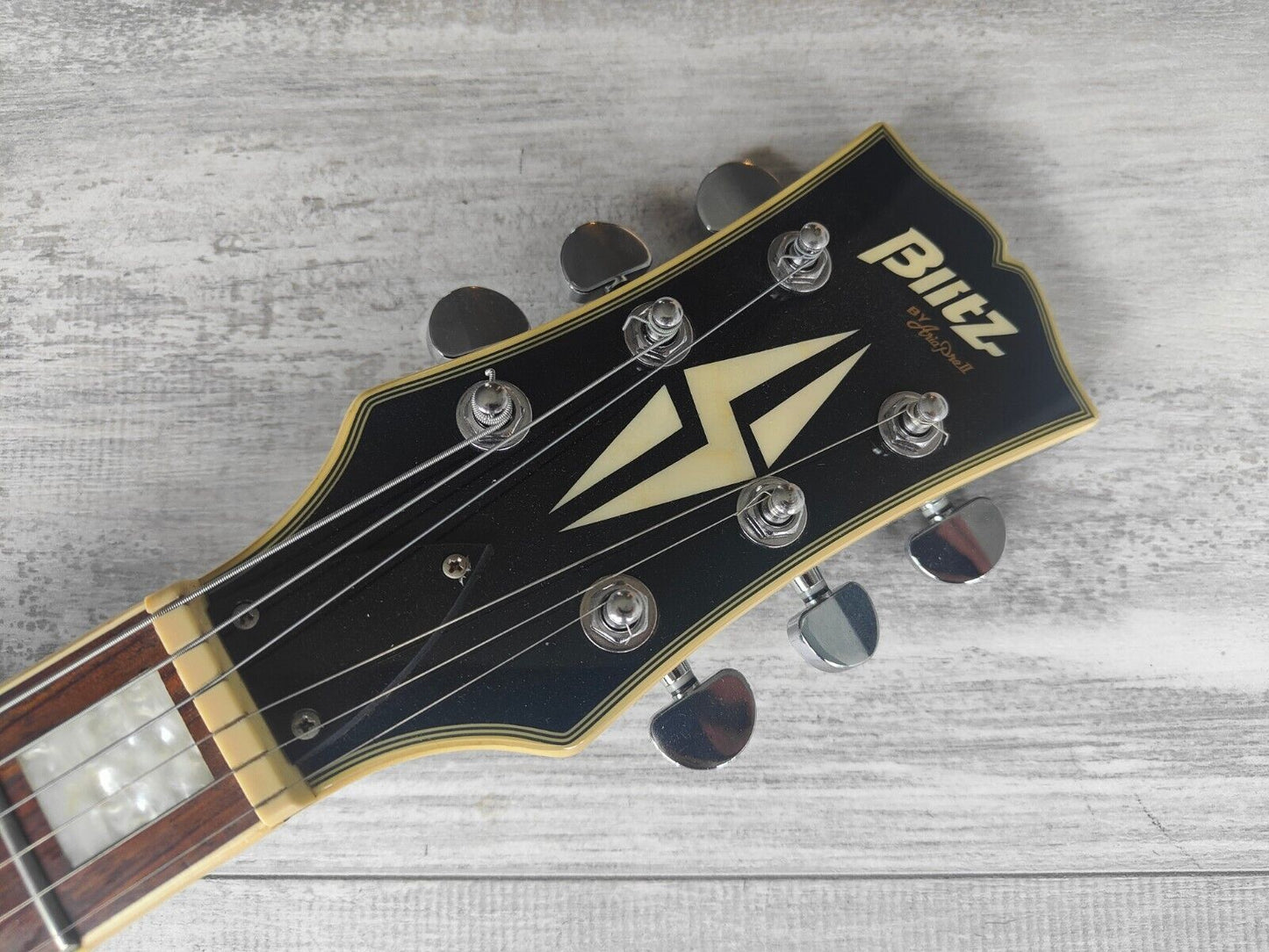 Blitz by Aria Pro II Les Paul Custom (Black Sykes)