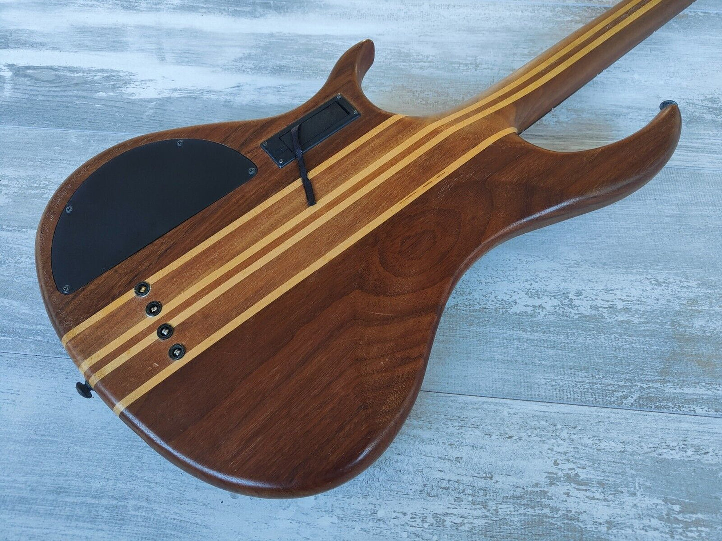 1990's Aria Pro II Neckthrough Bass (Stained Brown/Natural)