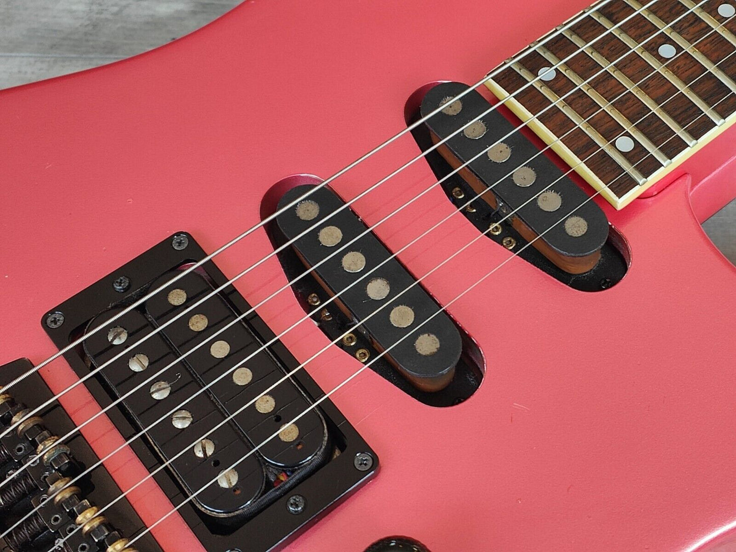 1985 Greco Japan JJ-R1 HSS Superstrat w/Kahler (Pink)