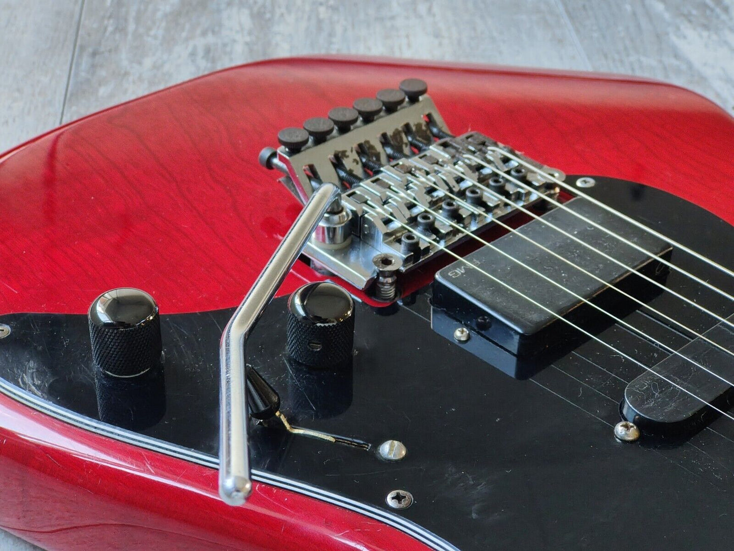 1990 Valley Arts Guitar M Series Deluxe Stratocaster w/EMG's (Transparent Red)