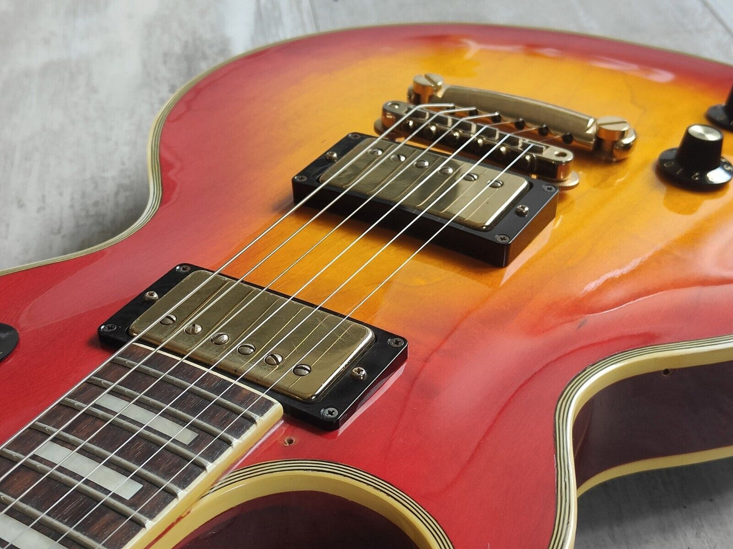 1983 Greco Japan EGC68-50 LH Left Handed Les Paul Custom (Cherry Sunburst)