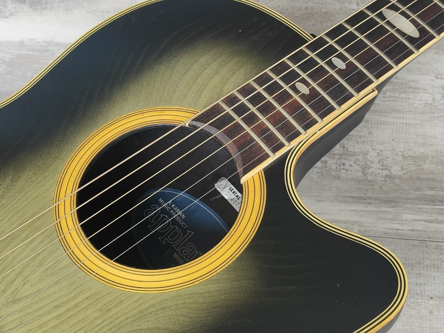 1990's Applause AE-38 Ovation Shaped Acoustic Guitar (Green Burst)