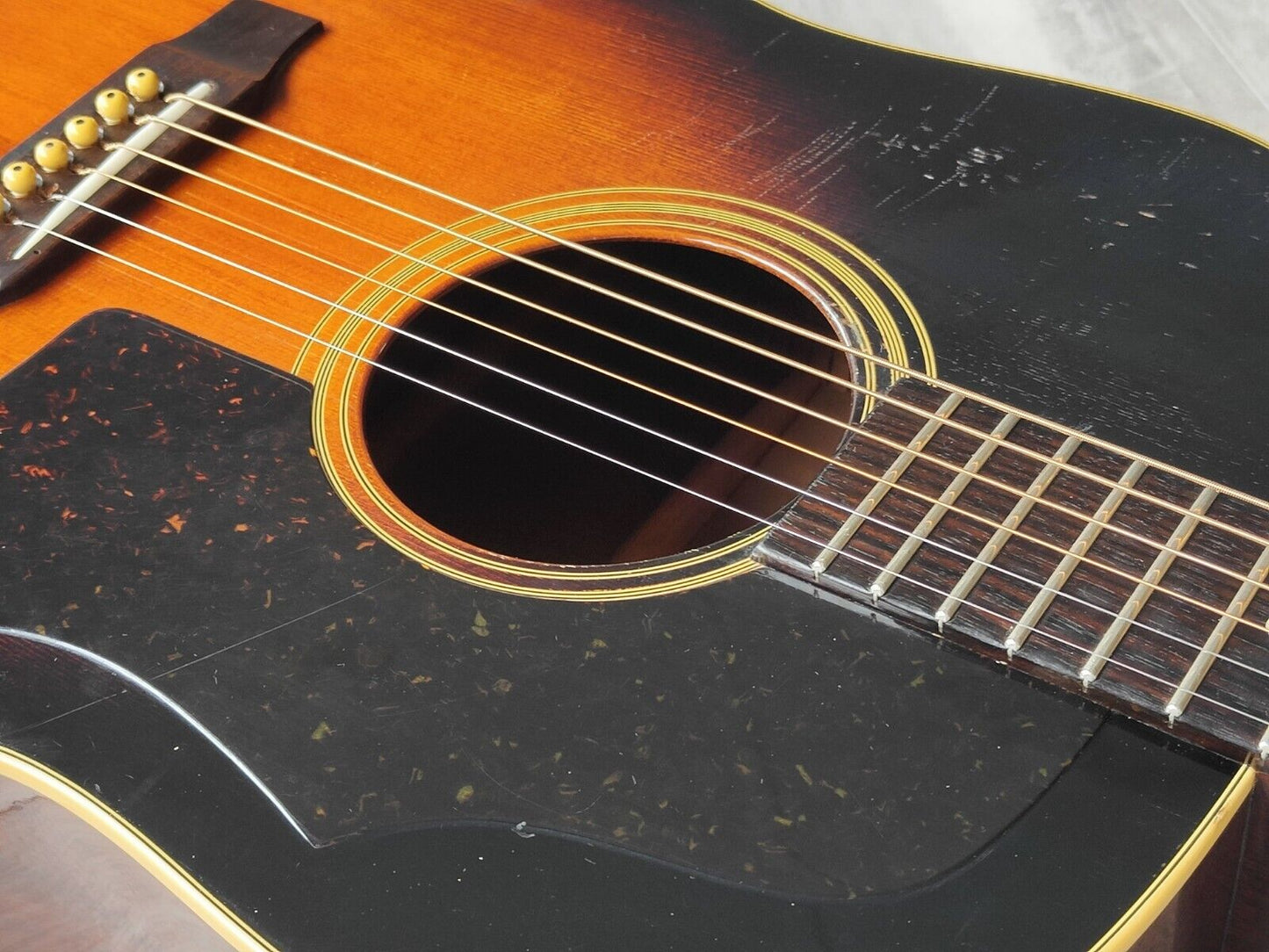 1980 Burny Japan BJ-100 Vintage Acoustic Guitar (Brown Sunburst)