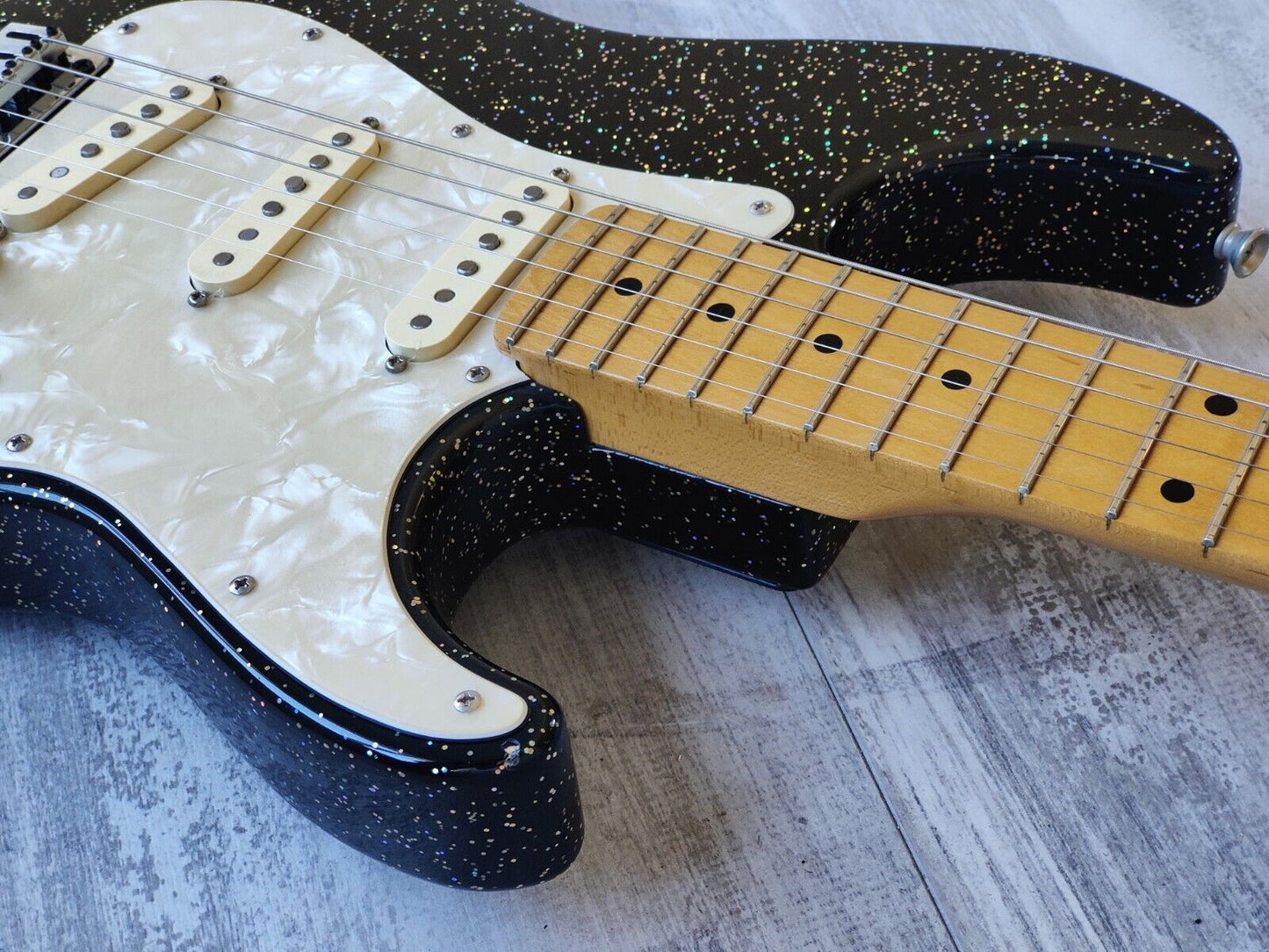 1990's Bill Lawrence Japan BR2M-70 Stratocaster (Black w/Silver Sparkle)