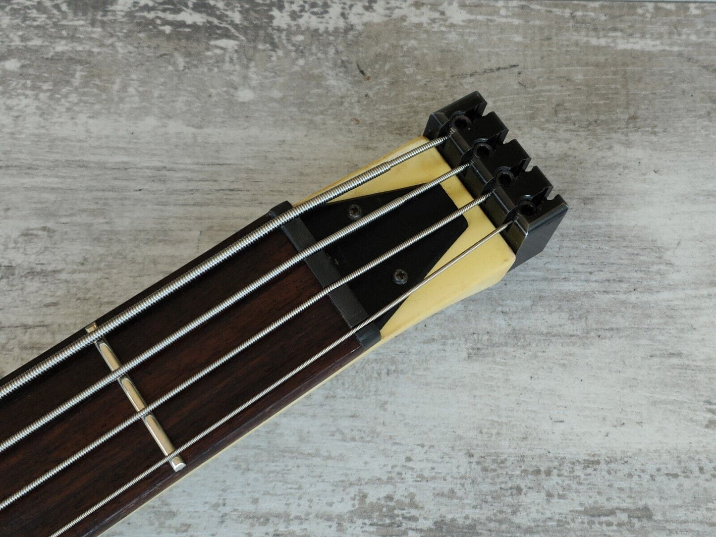 1985 Ibanez Japan Axstar AXB50 Headless Bass Guitar (White)