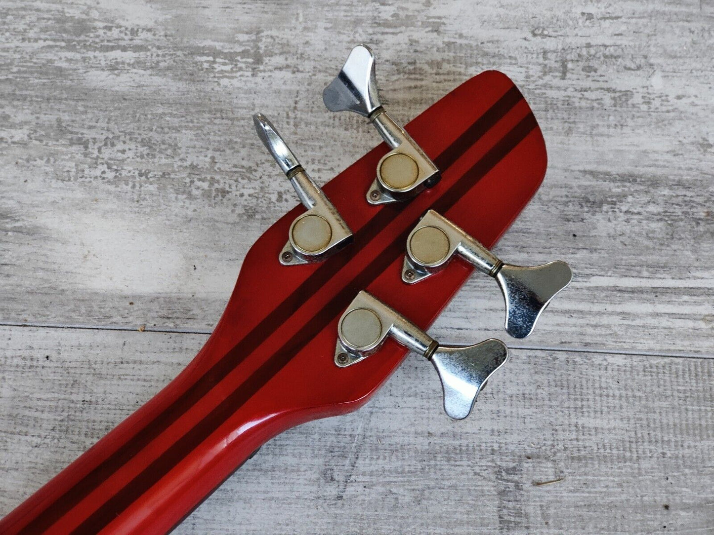 1989 Aria Pro II ASB-60 Integra Series Neckthrough Bass (Transparent Red)