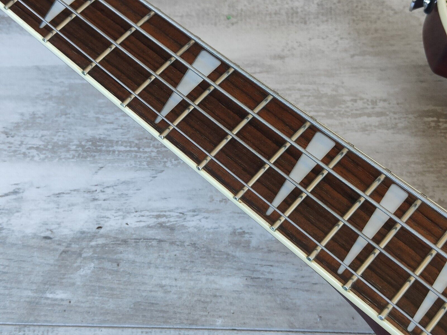 Rockinbetter Left Handed LH 4-String Bass Guitar (Fireglo)