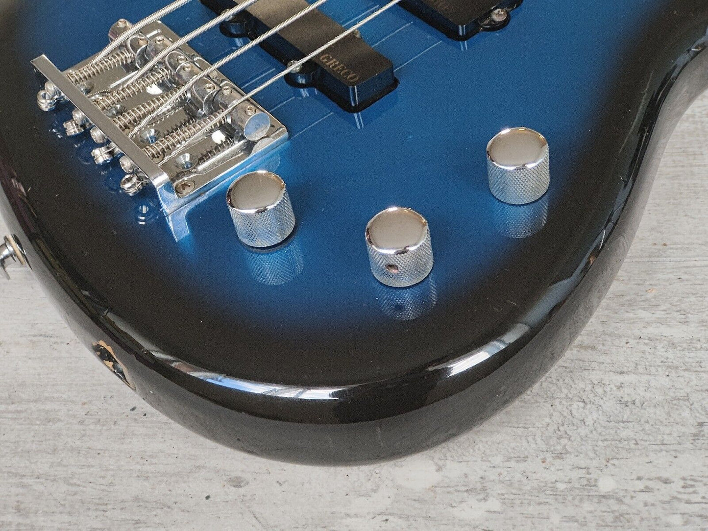1996 Greco Japan PXB-M400 Medium Scale Bass (Blue Burst)