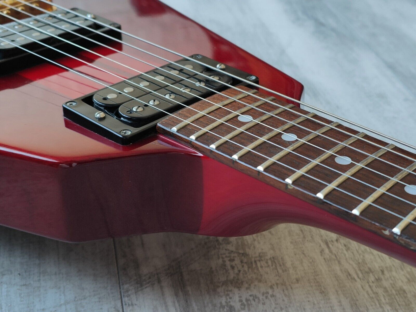 1997 Greco Japan GV-90MH Neckthrough Flying V (Cherry Red)