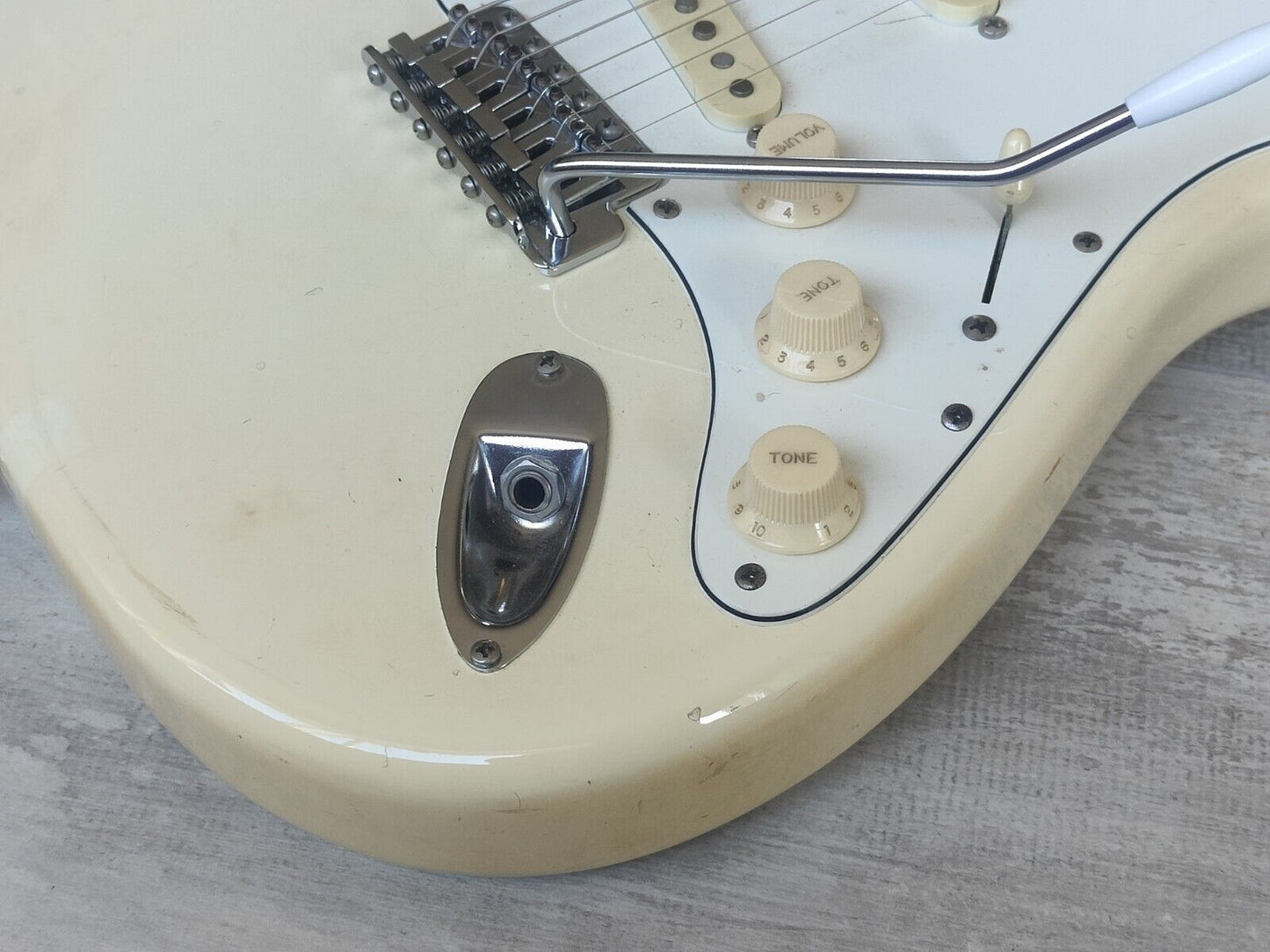 1985 Fender Japan ST72-65 Scalloped Stratocaster (Aged Olympic White)
