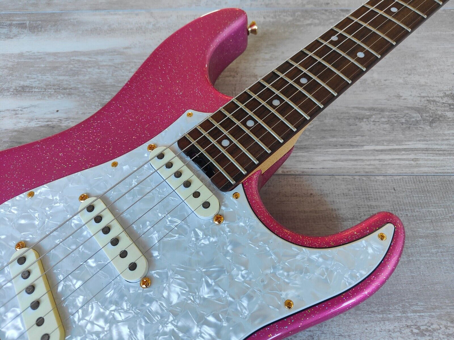 2016 Edwards (ESP Japan) E-SN-185TO Takayoshi Ohmura Stratocaster (Twinkle Pink)