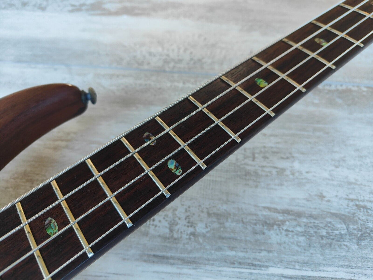 1990's Aria Pro II Neckthrough Bass (Stained Brown/Natural)