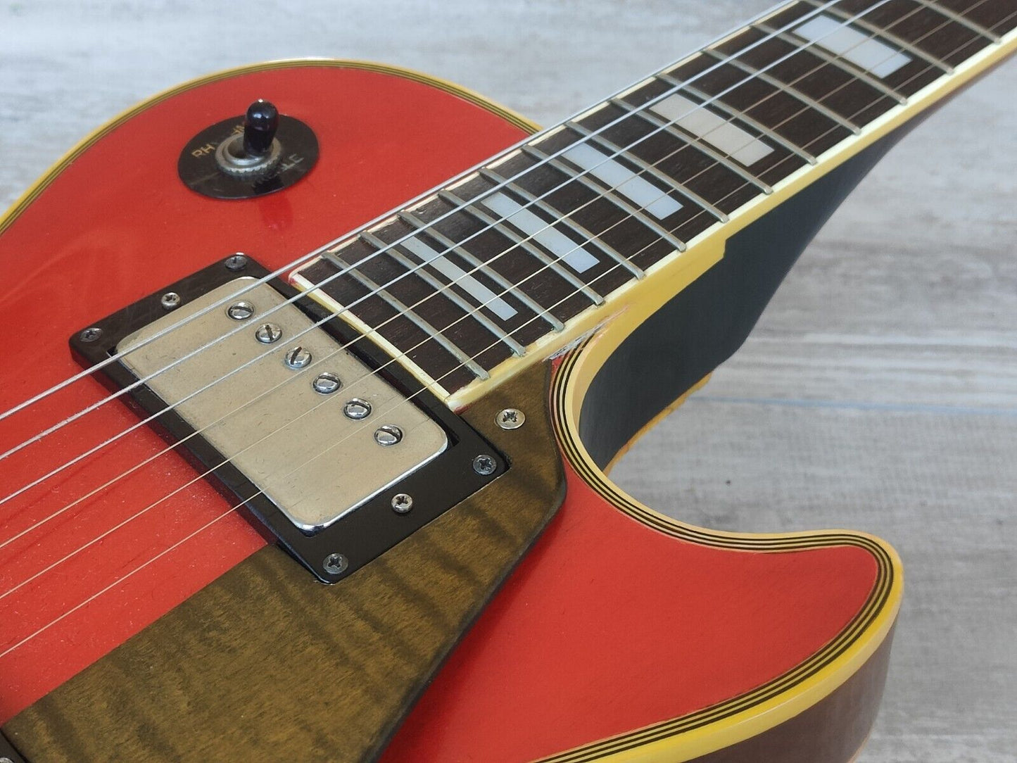 1976 Aria Pro II Japan Les Paul Custom (Transparent Red Top Refinish)