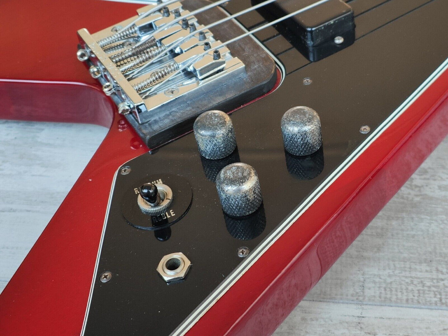 1988 Greco Japan FVB-75 Flying V Bass (Cherry Red)