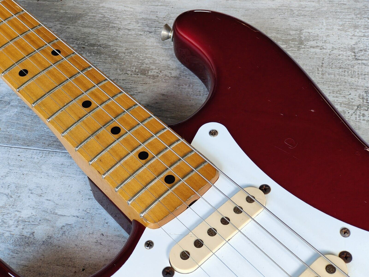 2007 Fender Japan ST57 '57 LH Left Handed Reissue Stratocaster (Candy Apple Red)