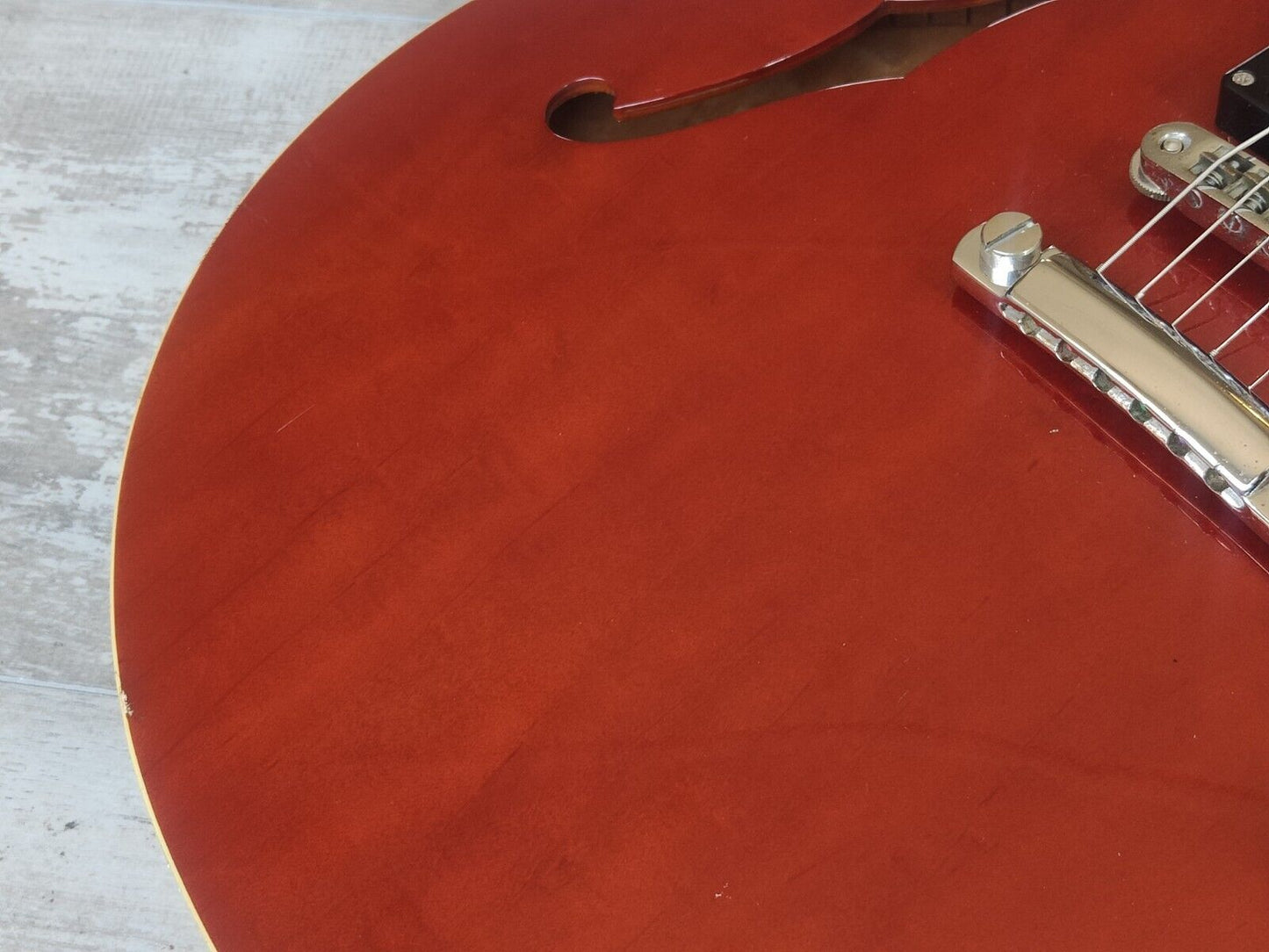 1988 Burny Japan RSA-70 Semi Hollowbody Electric Guitar (Cherry Red)