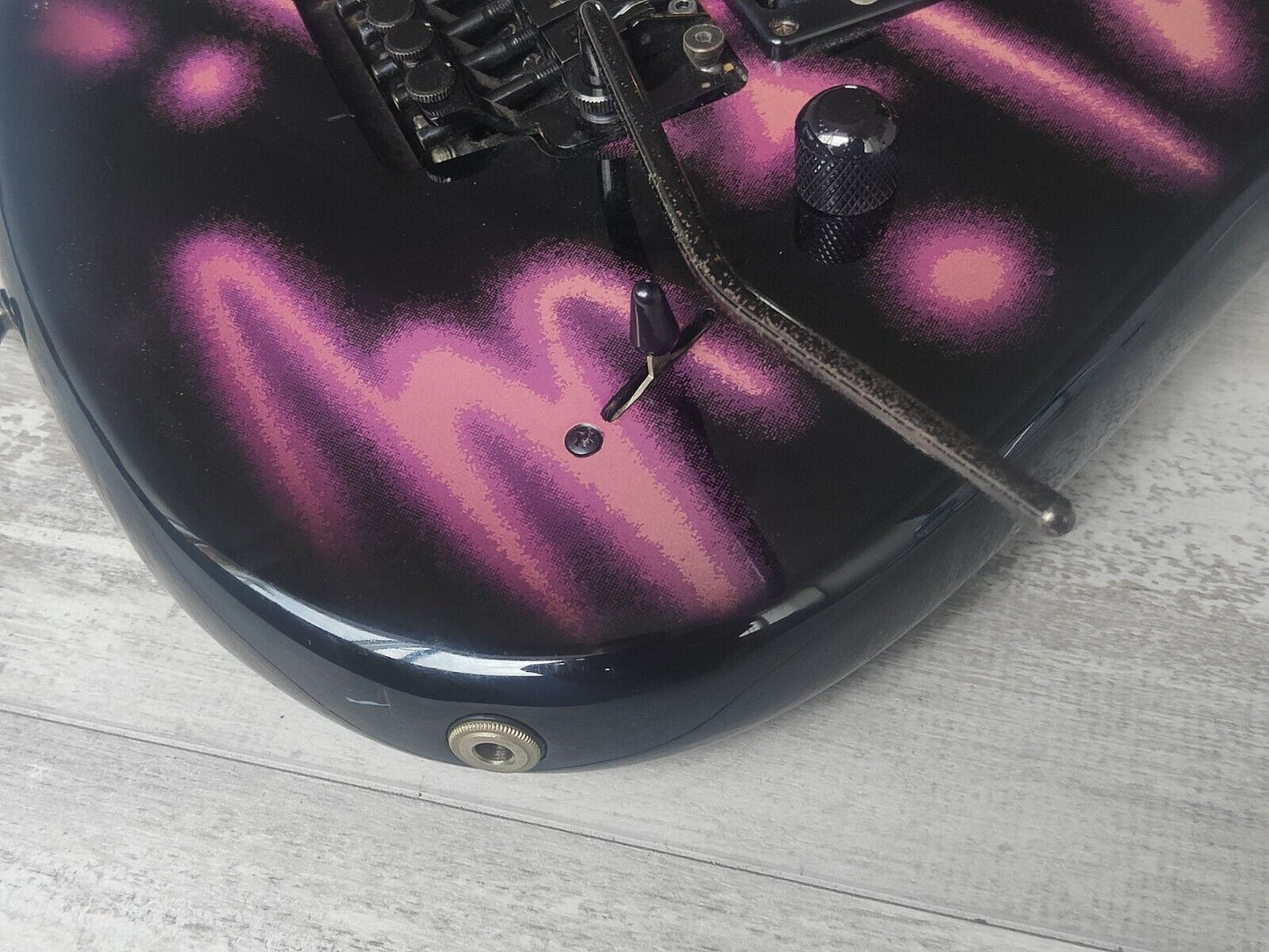 1989 Yamaha Japan MG-M2G Neon Special Edition Electric Guitar (Purple Neon)