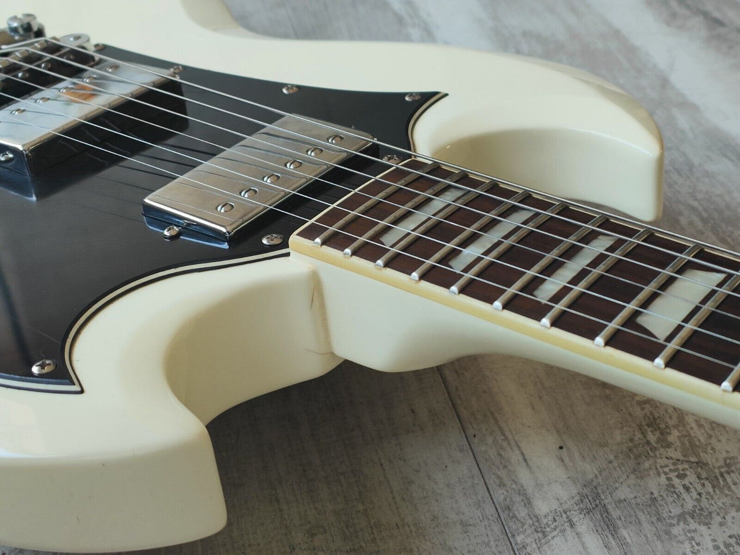 Blitz by Aria Pro II SG Double Cutaway (White)