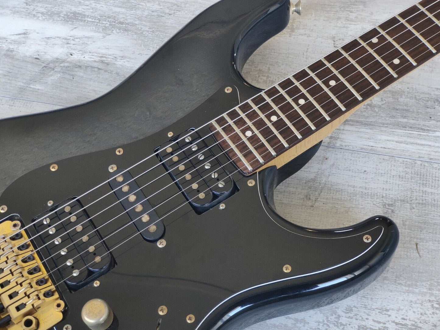 1988 Fender Japan STR-730 "Pro Feel" HSH Stratocaster (Charcoal Black Burst)