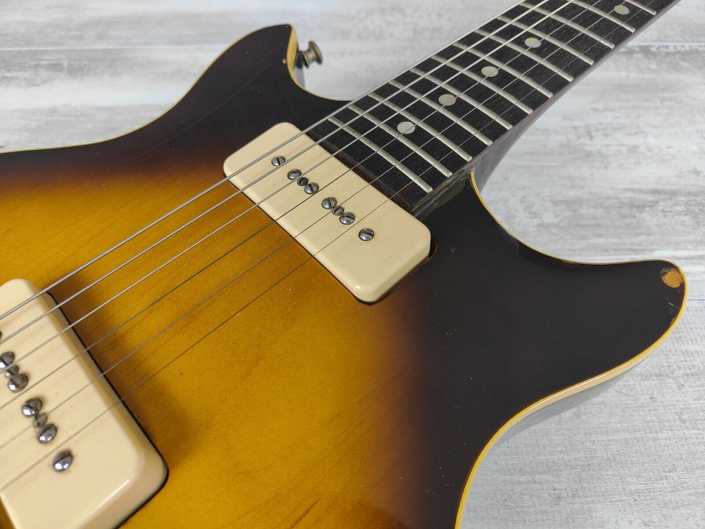 1977 Greco Japan MR-600 "Mick Ralphs" Double Cutaway w/P90's (Brown Sunburst)