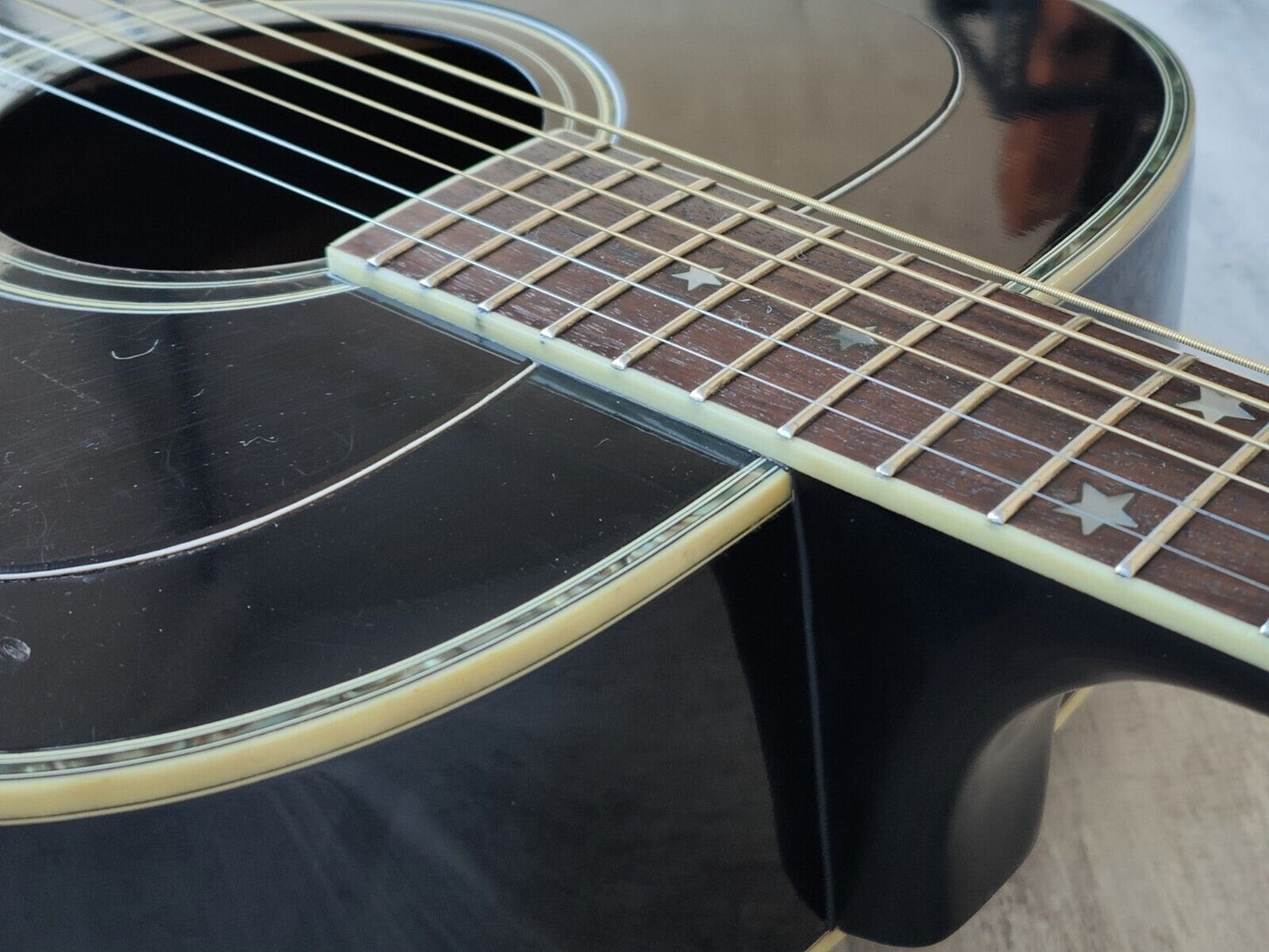 1980's Morris WJ-50 Japanese Everly Brothers Jumbo Acoustic (Black)