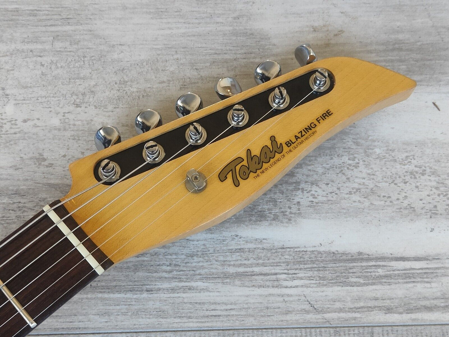 1983 Tokai Japan Talbo A-100D Blazing Fire Cast Aluminium Electric Guitar (Gold)