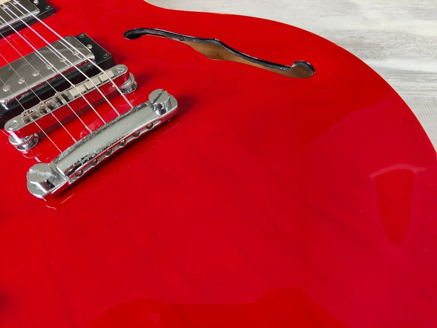 Tokai ES-78L Semi Hollowbody 335 LH Left Handed Electric Guitar (Red)