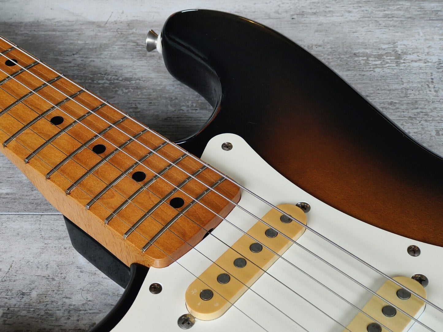 1995 Fender Japan ST57-65L LH Left Handed '57 Reissue Stratocaster (Sunburst)