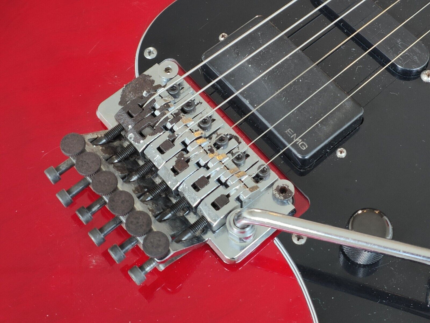 1990 Valley Arts Guitar M Series Deluxe Stratocaster w/EMG's (Transparent Red)