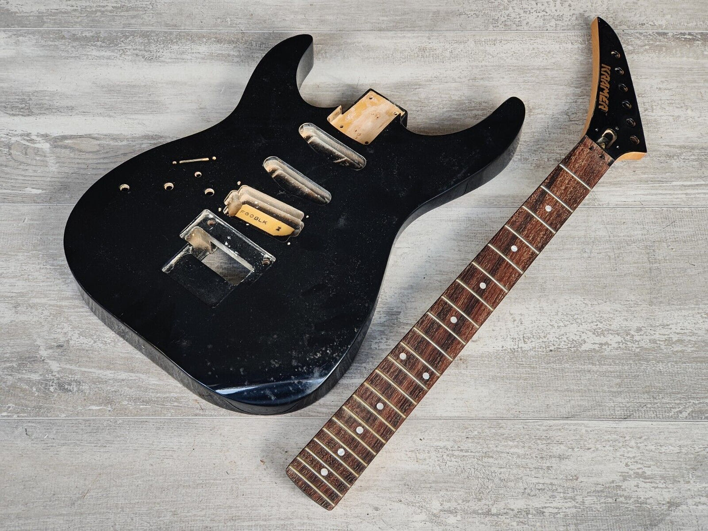 1990's Kramer Japan (by Tokai) LH Left Handed NOS Superstrat Body/Neck (Black)