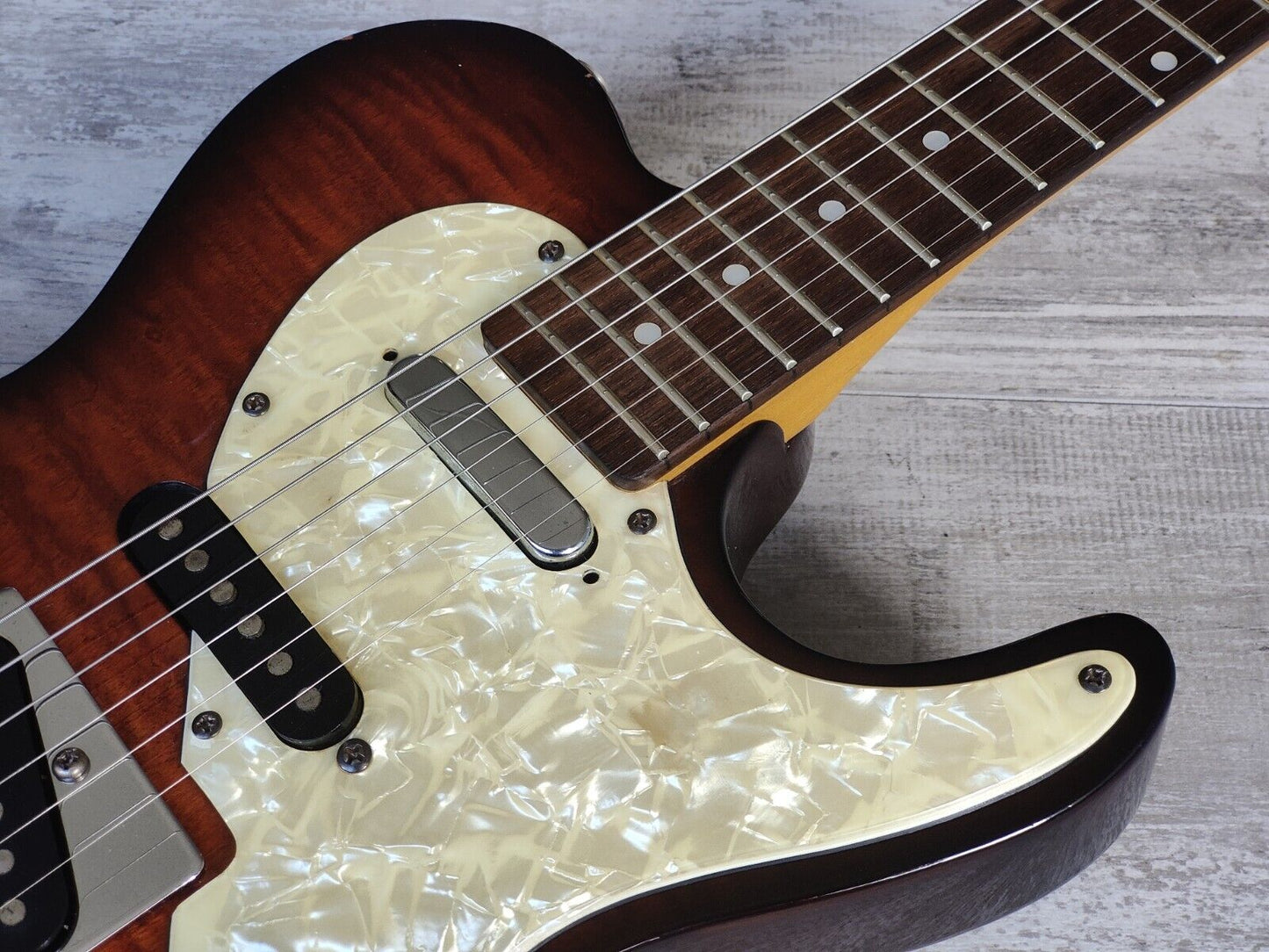 1996 Aria Pro II 615 Nashville Tele/Single Cutaway (Figured Red Burst)