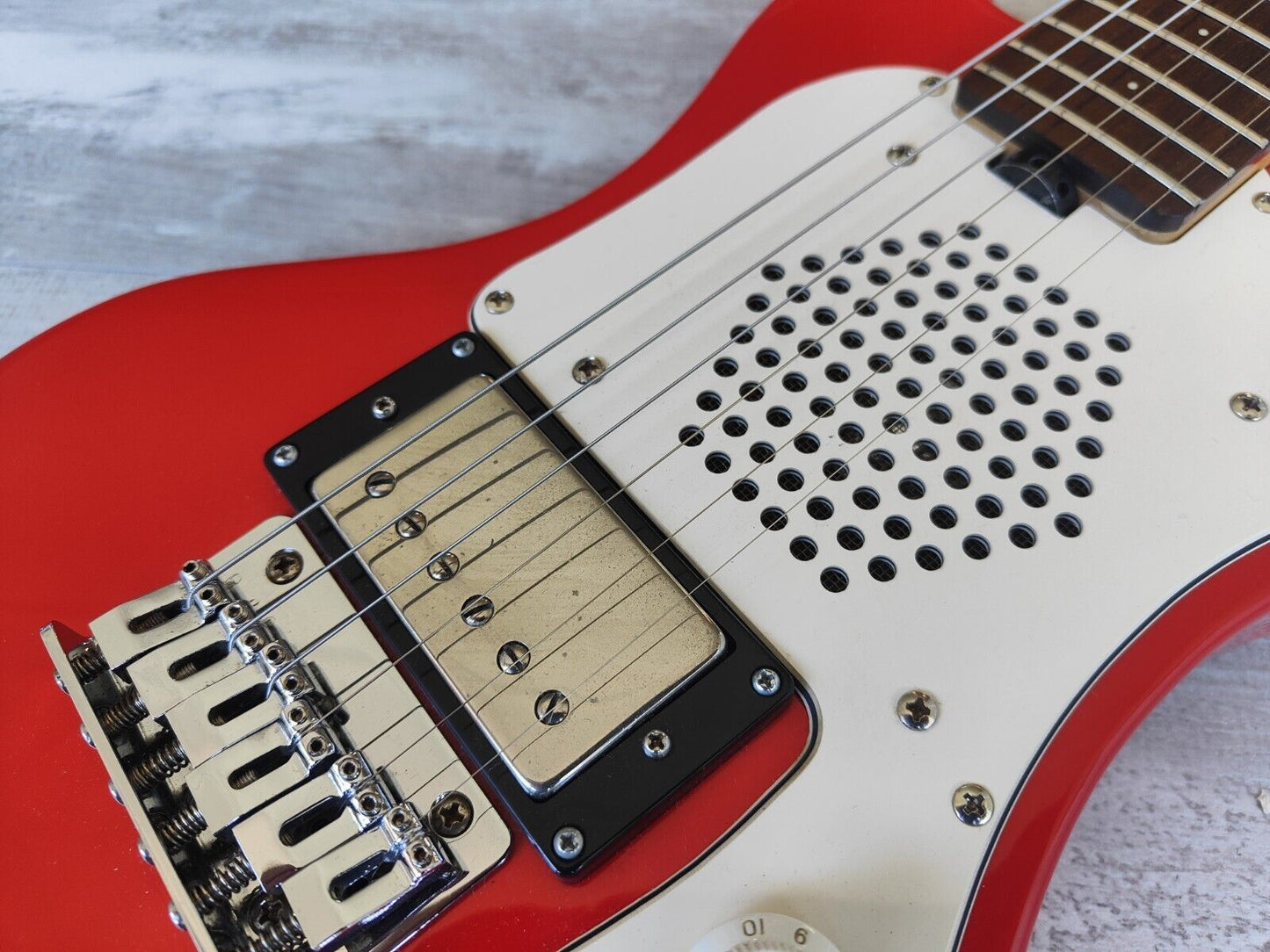 Marine Rider Japan Mini Mosrite Travel Guitar (Capri Orange)