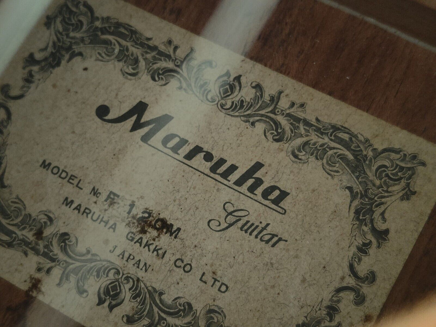 1970's Maruha Japan F-120M Acoustic Guitar w/Teisco GM-25 Pickup (Natural)