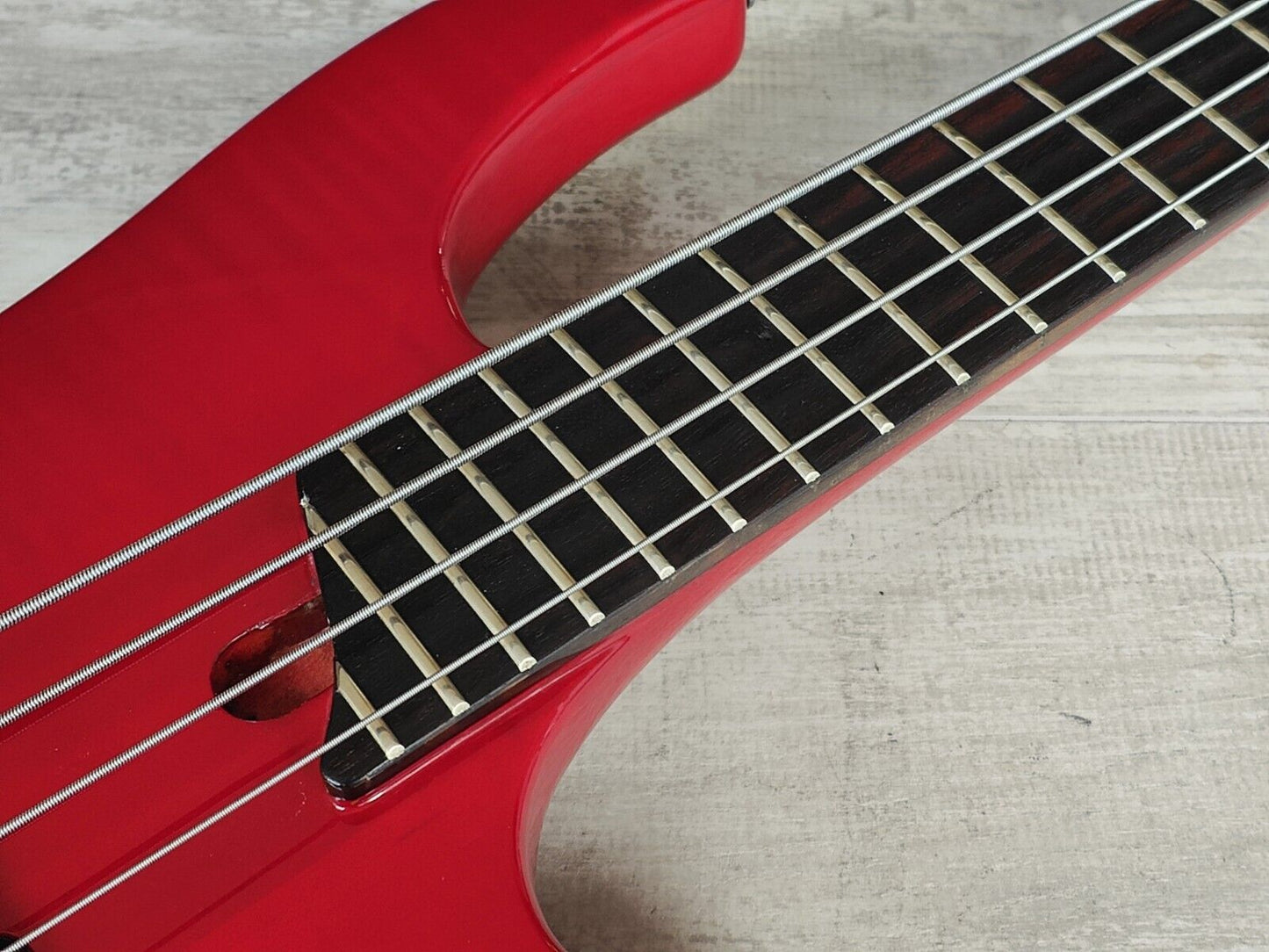 1986 Greco Japan F-100J Headless Vintage Bass w/Steinberger System (Trans Red)
