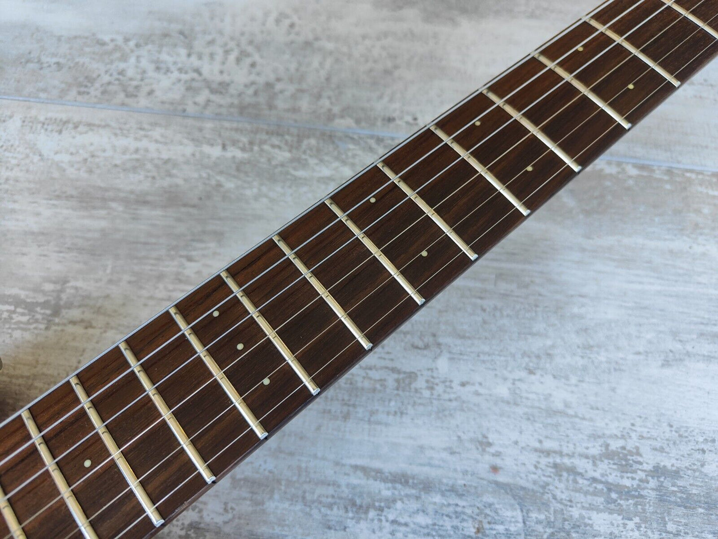 Marine Rider Japan Mini Mosrite Travel Guitar (Capri Orange)