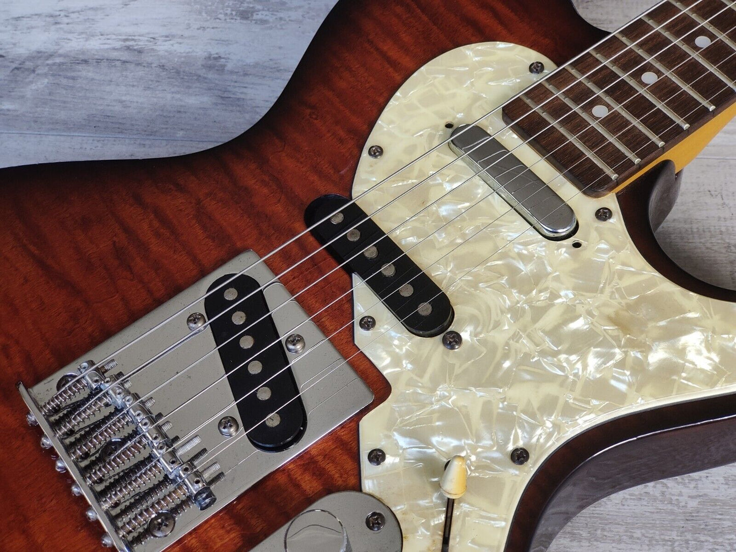 1996 Aria Pro II 615 Nashville Tele/Single Cutaway (Figured Red Burst)